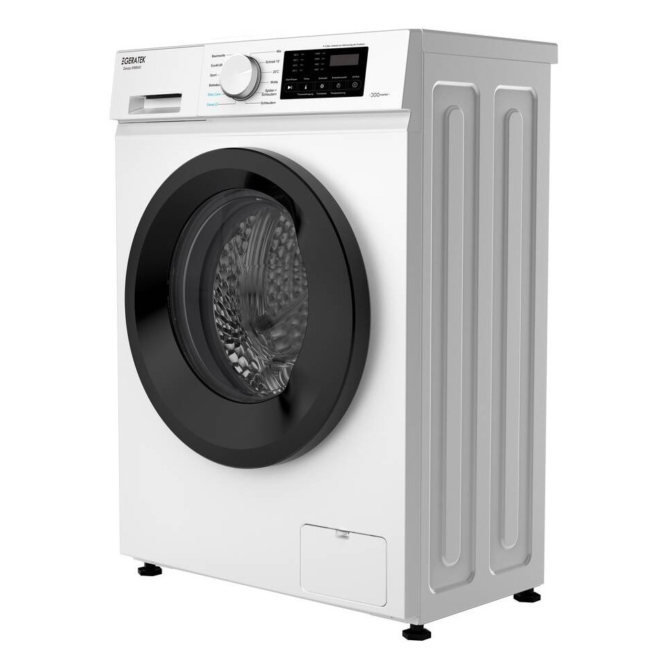 Mașină de spălat rufe Geratek Dessau WM8040, 8 kg, alb cu ușă neagră, 1400 rpm