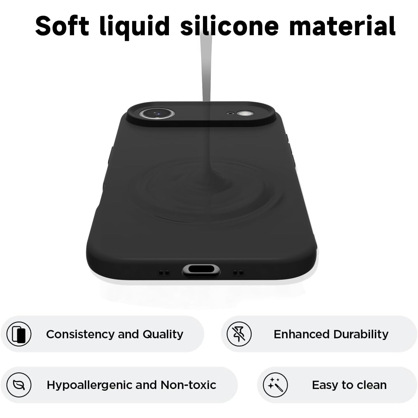 Husa Soft Touch, slim, ALC Mobile, anti soc, compatibila cu IPhone 17 Air, Negru Tpu