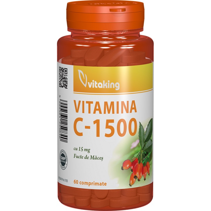 Vitamina C 1500 mg cu Macese, Vitaking, 60 comprimate
