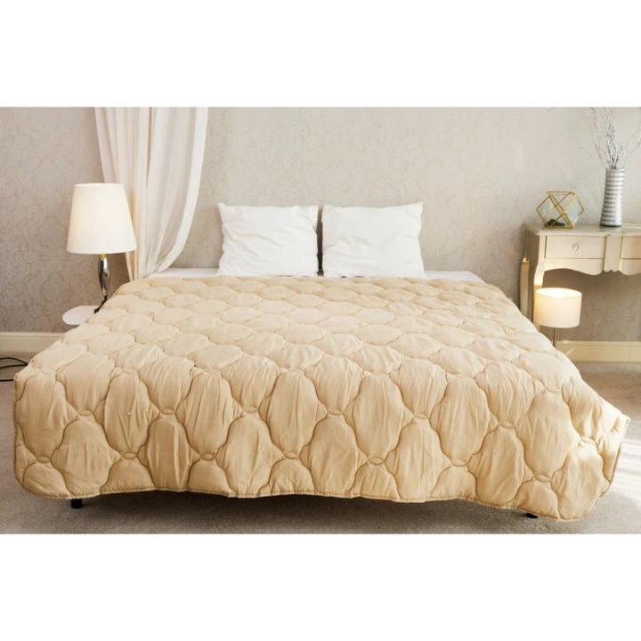 Pilota Home Still Uni, microfibra, puf siliconizat, bej, 200x200cm