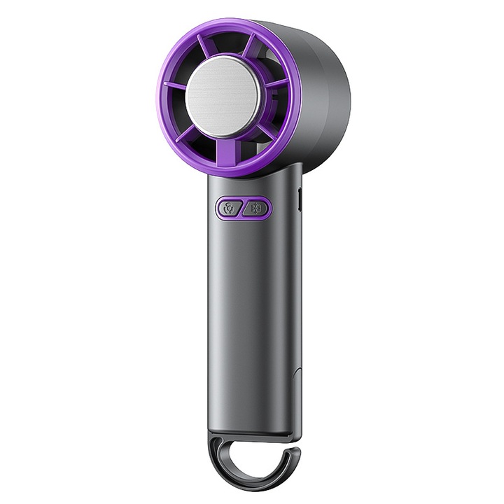 Hordozható kézi ventilátor, kültéri, kézi, asztali, 100 sebesség, hűtés, jeges alkalmazás, usb töltés, alacsony zajszint, szürke