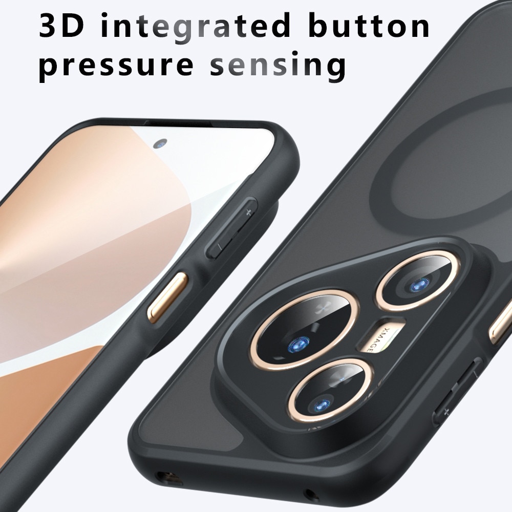 Husa premium pentru Huawei Pura 80 Pro / Pura 80 Ultra CareFree Defender, cu MagSafe, Design Slim & Protectie Completa, Never-Yellow, anti-amprente - negru mat