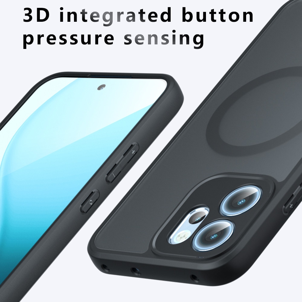 Husa premium pentru Oppo Reno 14F, 14FS 5G CareFree Defender, cu MagSafe, Design Slim & Protectie Completa, Never-Yellow, anti-amprente - negru mat