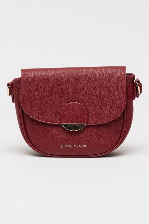 Pierre Cardin, Keresztpántos műbőr táska fedőlappal, Bordó