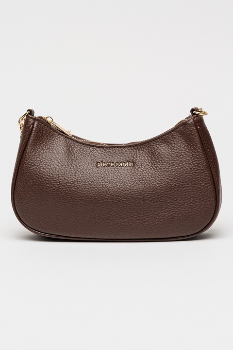 Pierre Cardin, Duplapántos műbőr válltáska, Agyagbarna