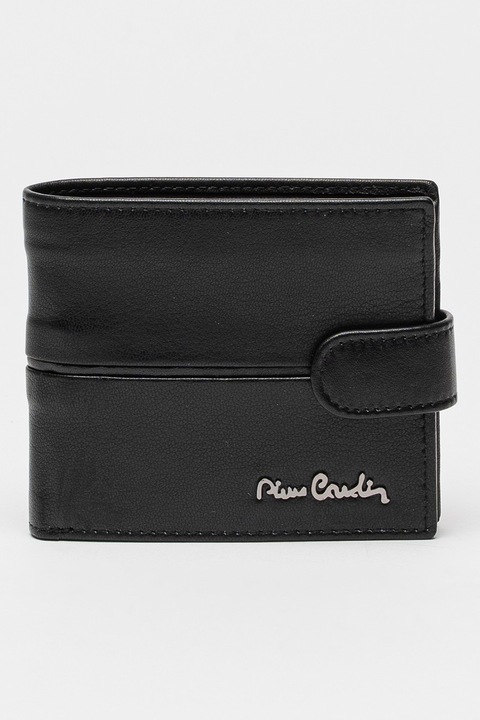Pierre Cardin, Portofel de piele cu logo, Negru