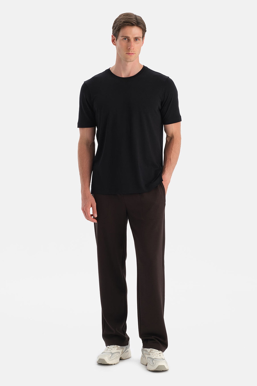 Dagi, Pantaloni de trening cu croiala conica, Maro inchis, M