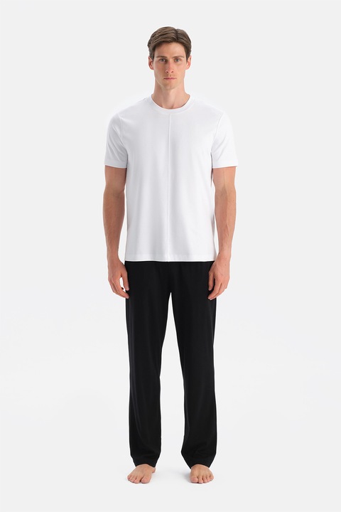 Dagi, Pantaloni de pijama din bumbac si modal, Negru