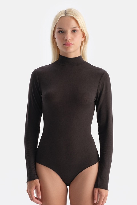 Dagi, Body din amestec de modal cu guler scurt, Negru stins