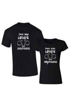 Set de tricouri negre This girl/boy COD SN207,Barbat:M,Dama:M Set de tricouri negre This girl/boy COD SN207,Barbat:M,Dama:M