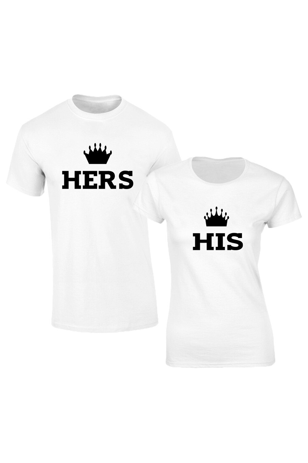 Set de tricouri albe His/Hers COD SA208,Barbat:XL,Dama:XL