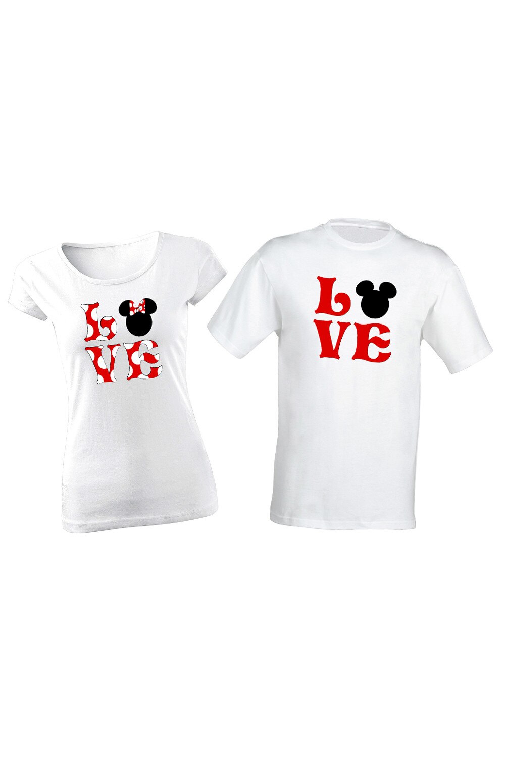 Set de 2 tricouri pentru cuplu L O V E COD , marimea L