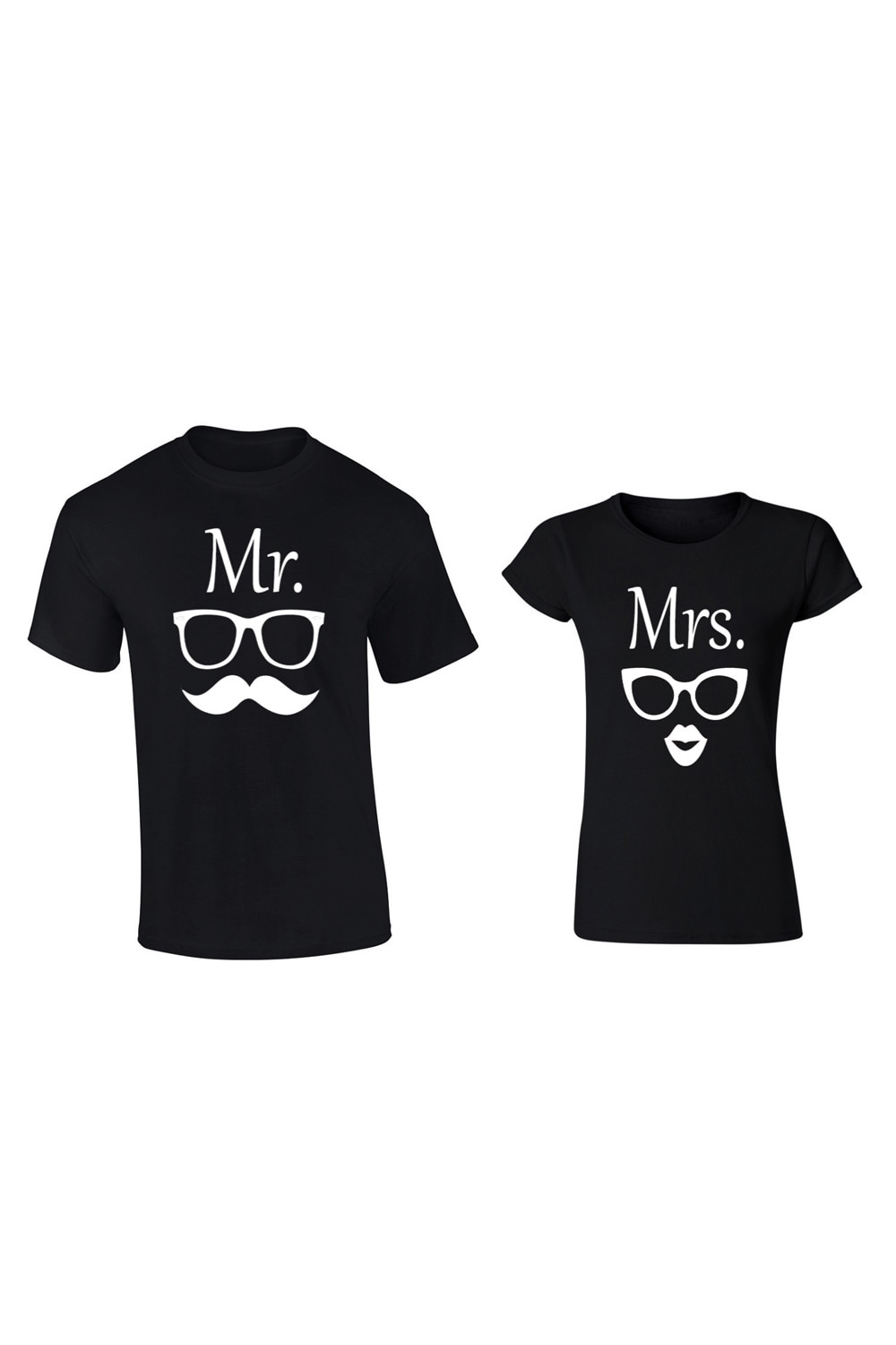 Set de 2 tricouri pentru cuplu negre Sunglass , marimea S