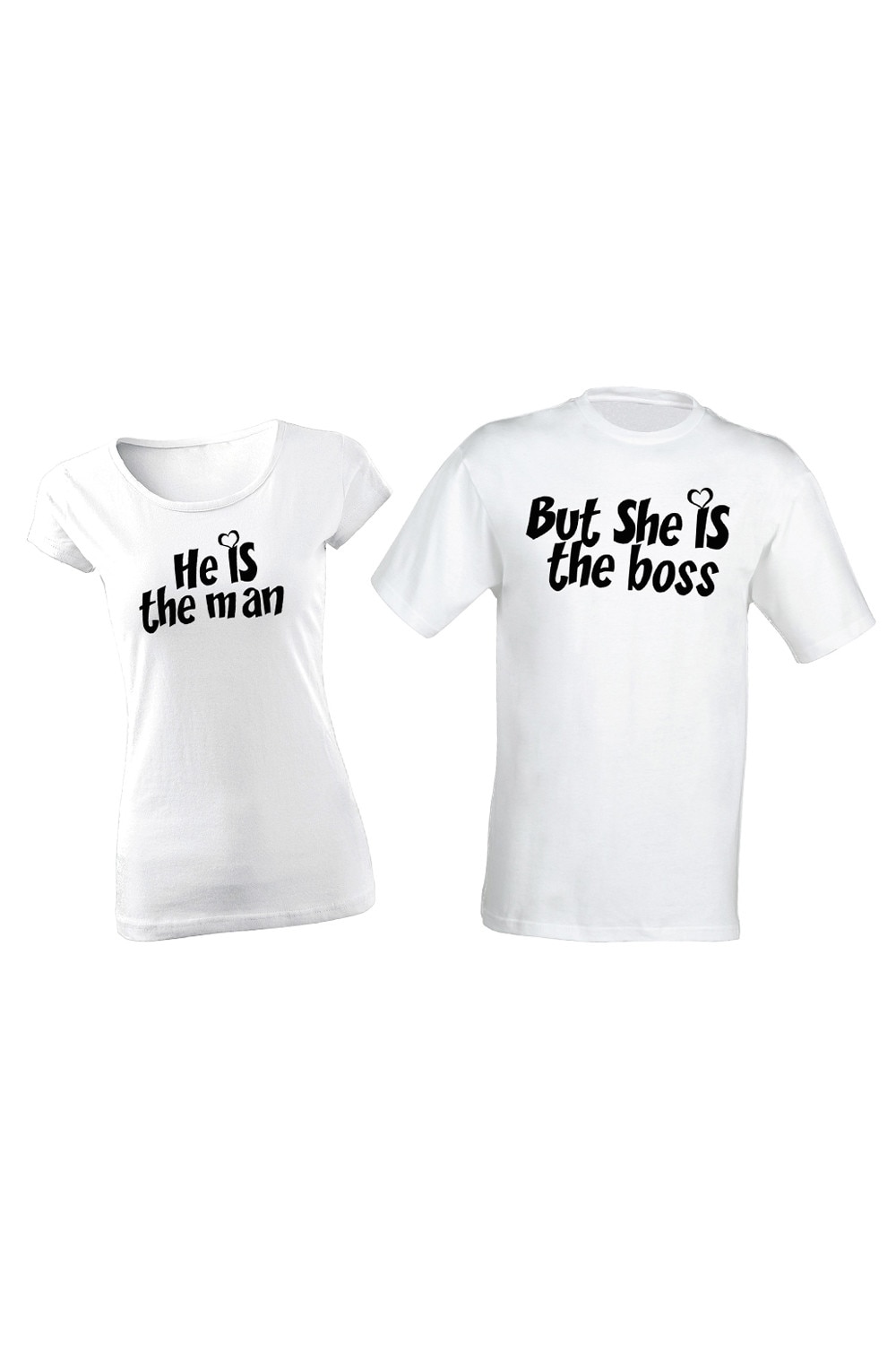 Set de 2 tricouri pentru cuplu She is the BOSS , marimea S