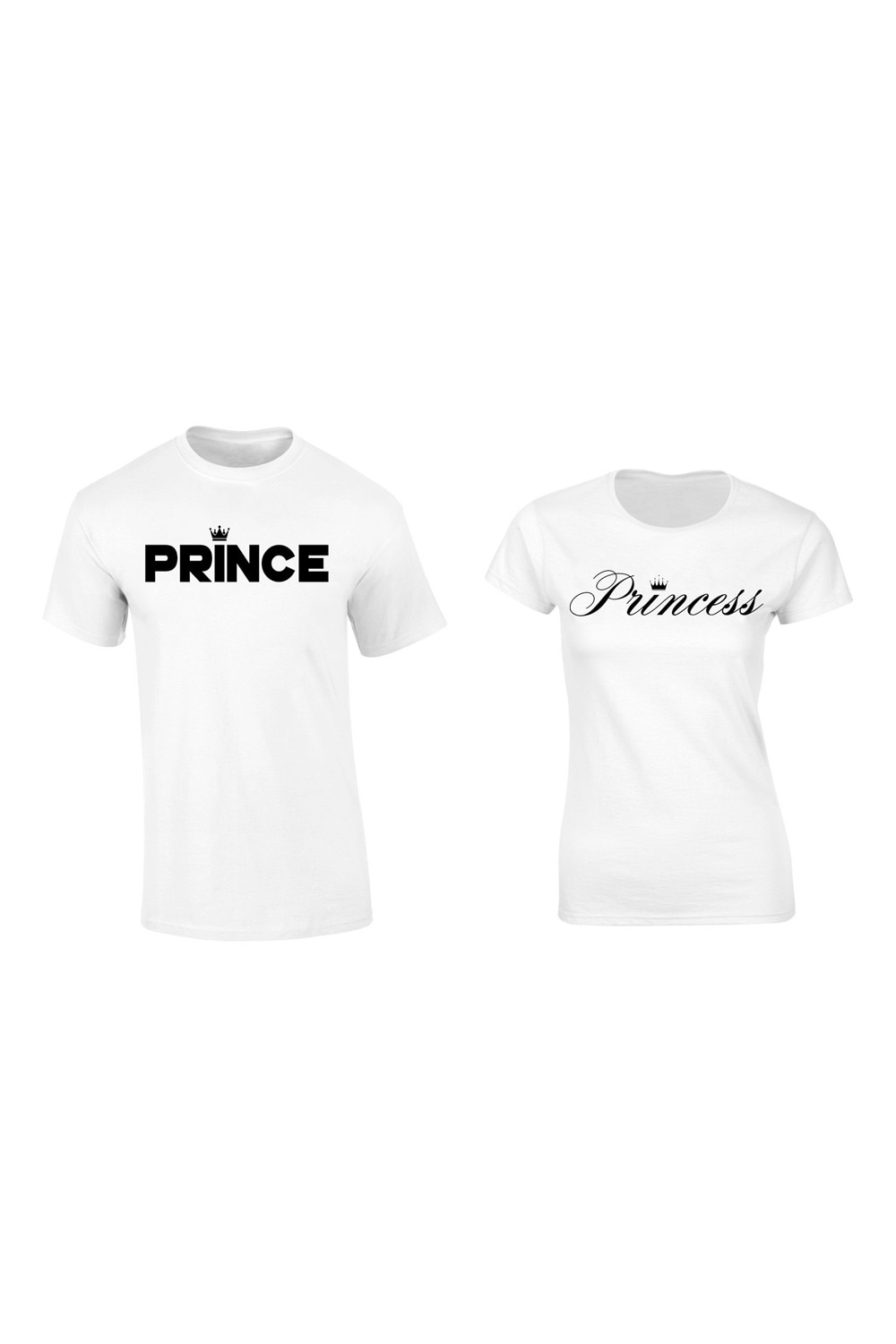 Set de 2 tricouri pentru cuplu Prince/Princess , marimea S