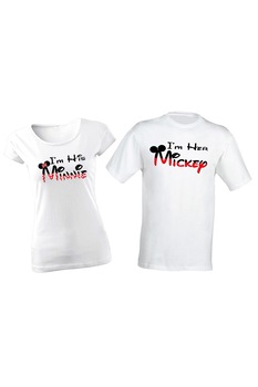 Set de 2 tricouri pentru cuplu I'm Minnie/Mickey COD , marimea M Set de 2 tricouri pentru cuplu I'm Minnie/Mickey COD , marimea M