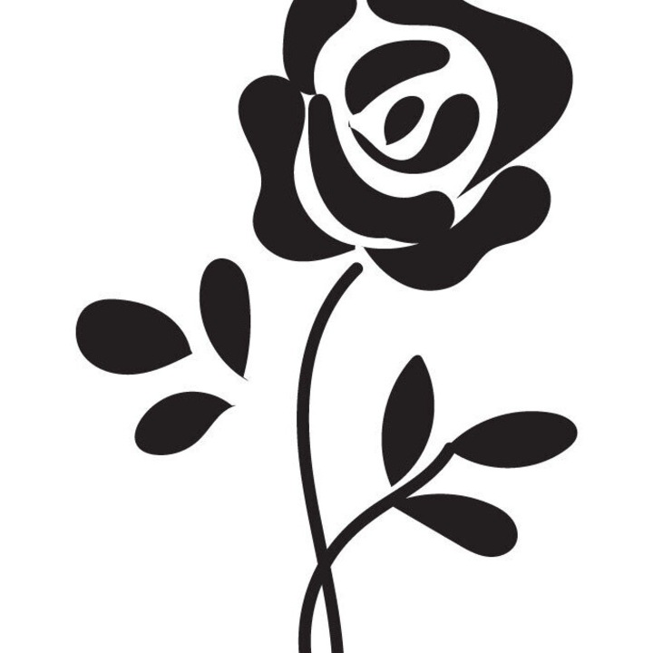 Placa lemn, Intrahome, 3mm-4mm, 20x20cm, floral, negru