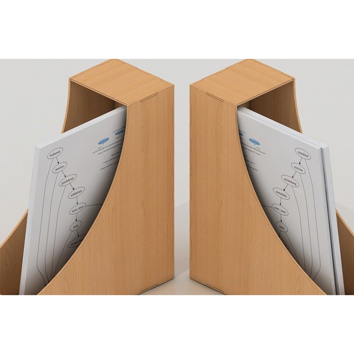 Suport documente, Intrahome, organizator reviste, din plywood, 3mm-4mm, culoare wenge, dimensiuni 30x20cm