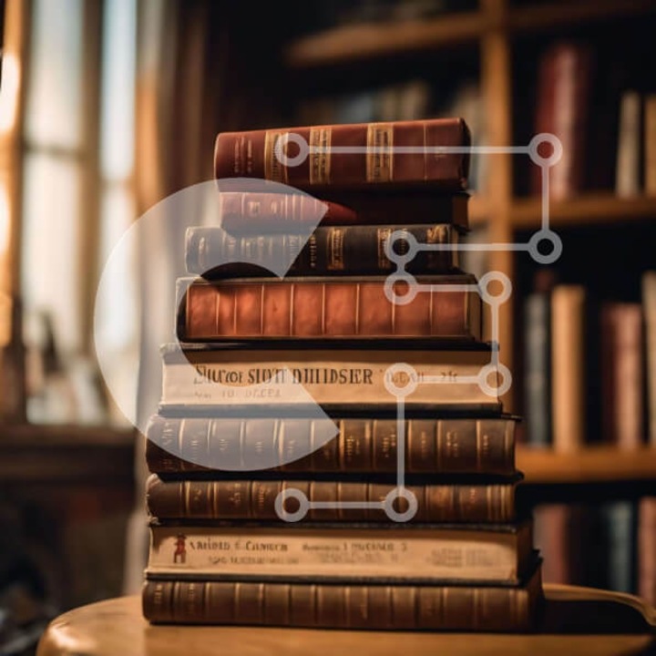 Puzzle din lemn Intrahome, 25 piese, biblioteca, 10x10cm, cutie din lemn wenge