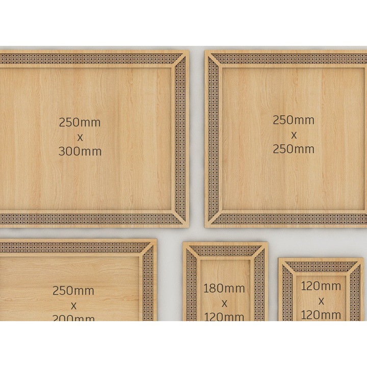 Rame foto clasice, Intrahome, Boho, Rattan, 30x20cm, set