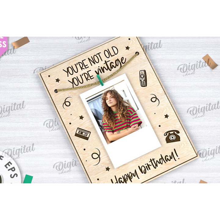 Felicitare personalizata, Intrahome, din lemn plywood, 3mm-4mm, culoare wenge, dimensiune 20x20cm