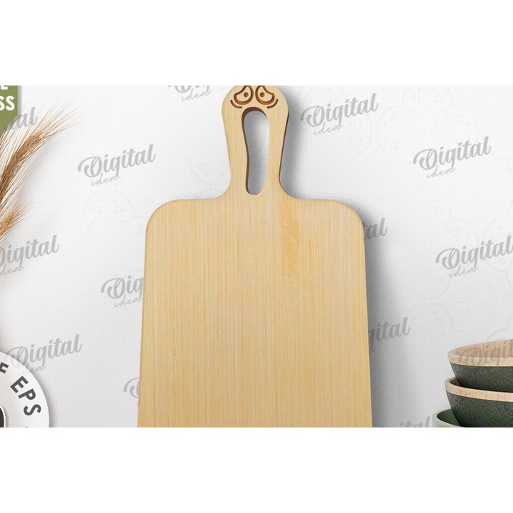 Tocator de bucatarie, Intrahome, 3mm-4mm, 30x20cm, din plywood, design personalizat