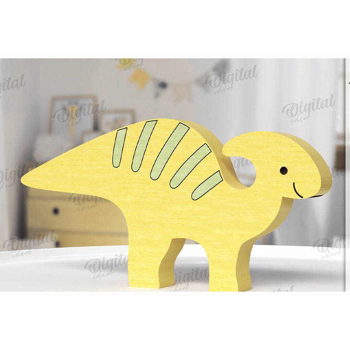 Raft Asteia Dino Shelf Sitter, Plywood 3mm-4mm, 30x20cm, Set de decorare DIY