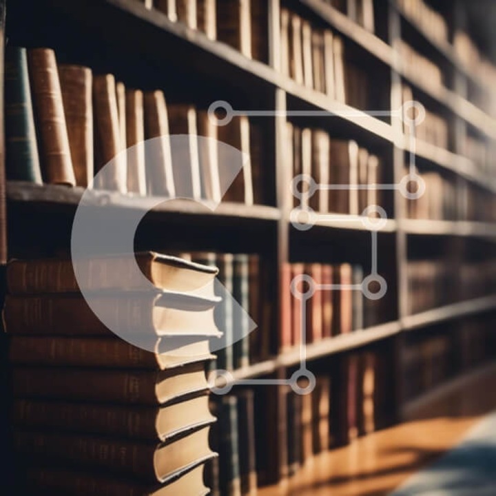 Puzzle din lemn Intrahome - Biblioteca cu carti, 10x10 cm, 25 piese, cutie din lemn wenge