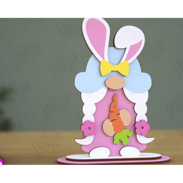 Gnome Bunny Pascha, Intrahome, 3mm-4mm, wenge, 15x15cm