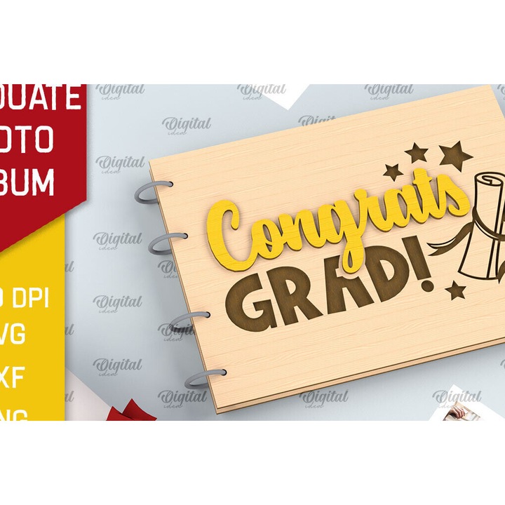 Album foto din lemn, Intrahome, 3mm-4mm, 30x20cm, pentru personalizare