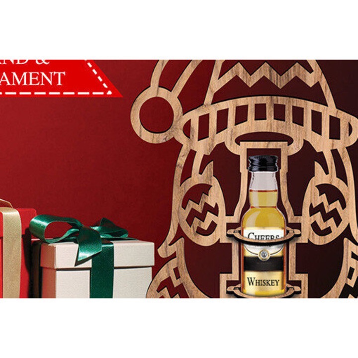 Suport bauturi, Intrahome, Mini theke mpoukalion Gnome, plywood 3mm-4mm, wenge, 6x6cm