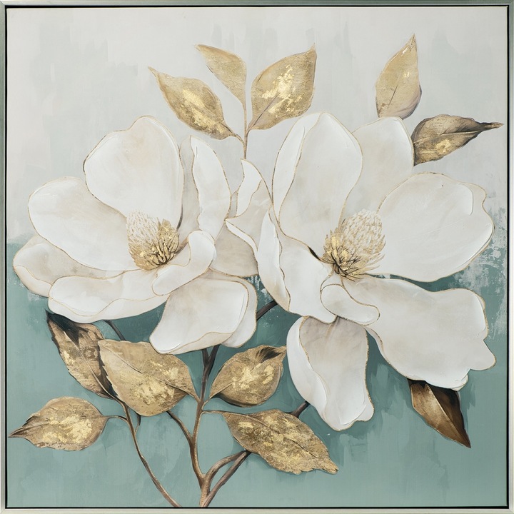 Tablou Acrylic 80X80 White Flowers