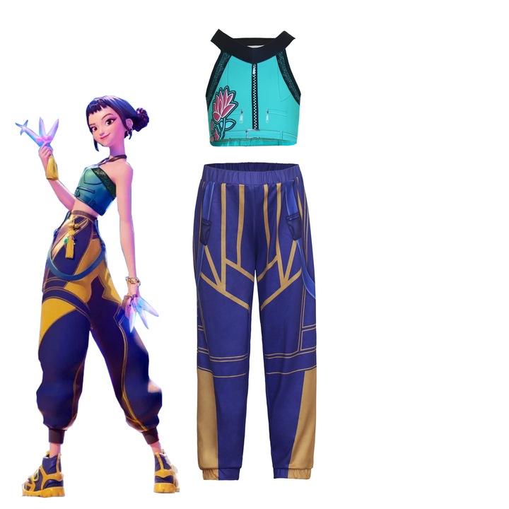 Gyermek Halloween jelmez, démonvadász, Zoe (felső+nadrág), 140cm