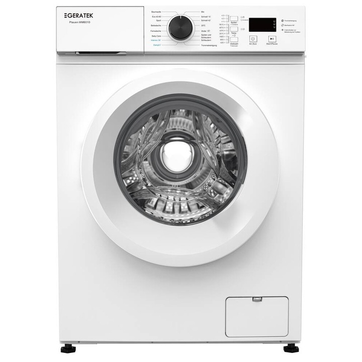 Masina de spalat rufe Geratek Plauen WM6010, 6 kg, 1000 rpm, alba, 85x59.5x44cm