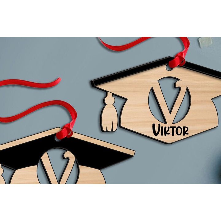 Gramma decorativa V din plywood, Intrahome, wenge, 3mm-4mm, 30x20cm