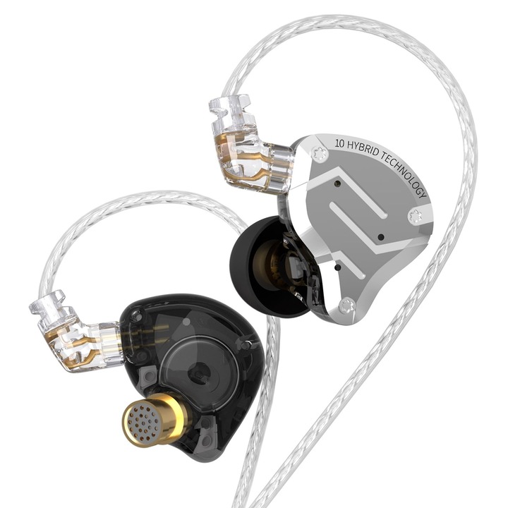 Casti Yinyoo Zs10 Pro In-Ear cu Fir, hibride, jack 3, 5 mm, 4BA+1DD, otel inoxidabil