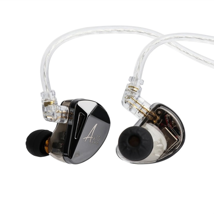 Casti cu fir Linsoul X Kz AS10 Pro 5BA, intraauriculare, detasabil, 2 pini