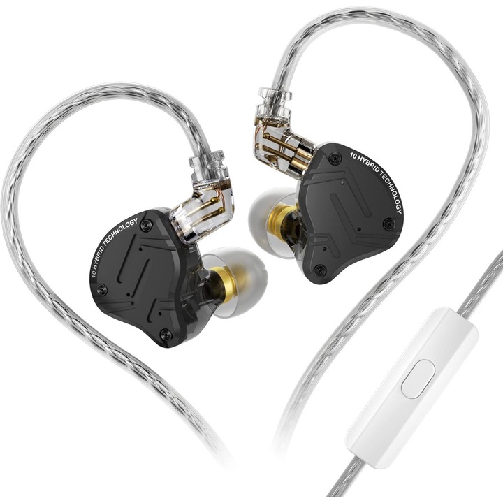 Căști intr-ear Keephifi Kz Zs10 Pro, cu fir, cu microfon, din aliaj, jack