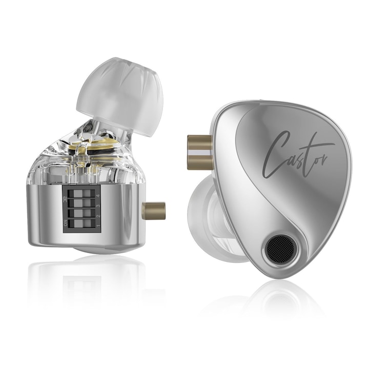 Casti Intraauriculare Yinyoo Kz Castor, Harman Bass Edition, 4 niveluri de reglare, izolare fonică, cu fir, pentru gaming
