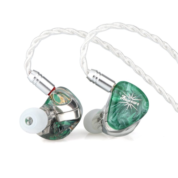 Casti intraauriculare LINSOUL Kiwi Ears Orchestra Lite, verde, cu cablu detasabil, 8Ba