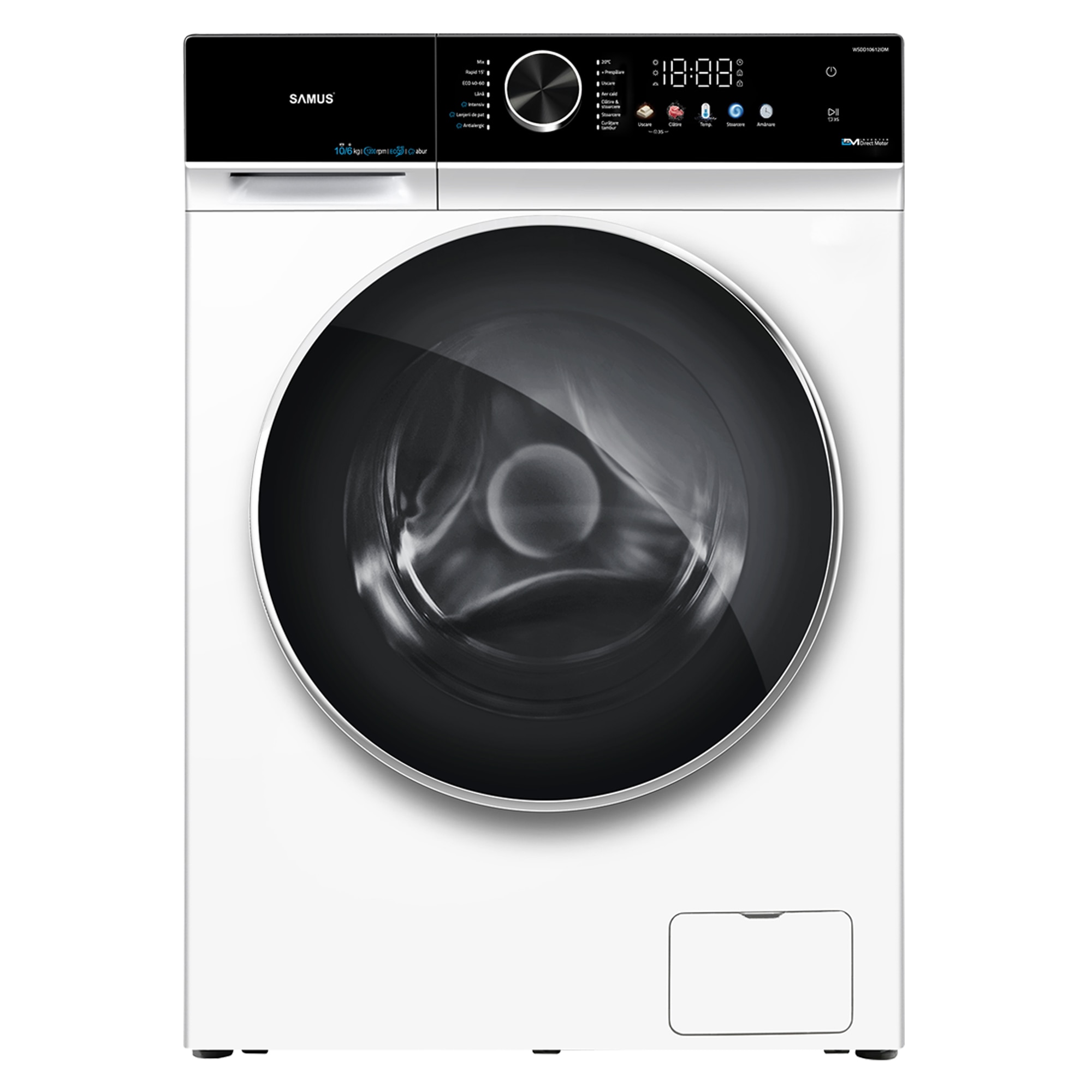 Mașină de spalat rufe cu uscător Samus WSDD10612IDM, 10kg spalare, 6kg uscare, Display LED color, Clasa A/E