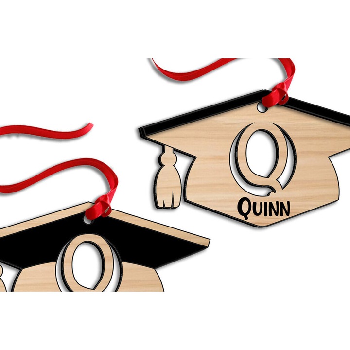Litera Q din lemn pentru absolvire, Intrahome, 3mm-4mm, 6x6cm, set pentru decorare DIY