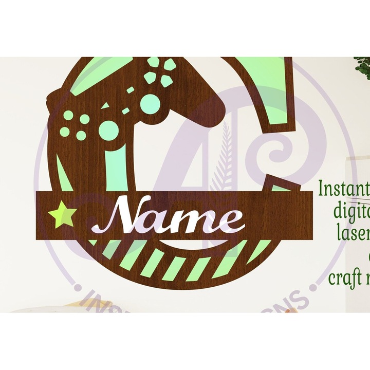 Monograma din lemn, Intrahome, Gramma C, 3mm-4mm, 30x20cm, set decorativ