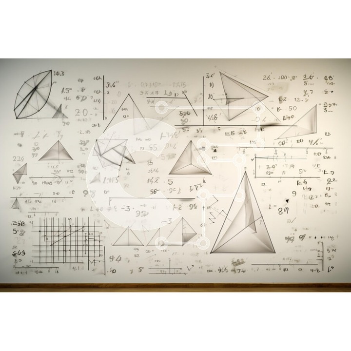 Puzzle din lemn Intrahome, 10x10 cm, 25 piese, tipuri matematice si triunghiuri, cutie din lemn wenge