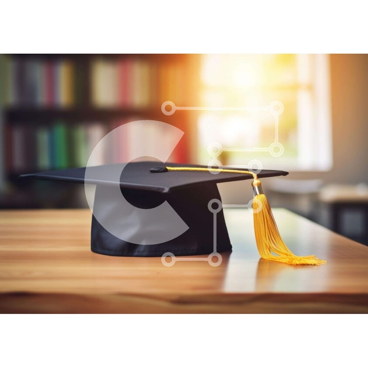 Puzzle din lemn Intrahome, 25 piese, 10x10cm, imagine cu palarie neagra pe masa, cutie din lemn wenge