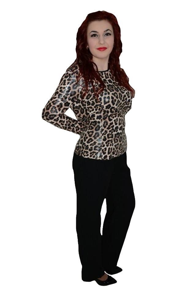 Pantaloni simplu,fara buzunare,D&J Exclusive, Negru, 48