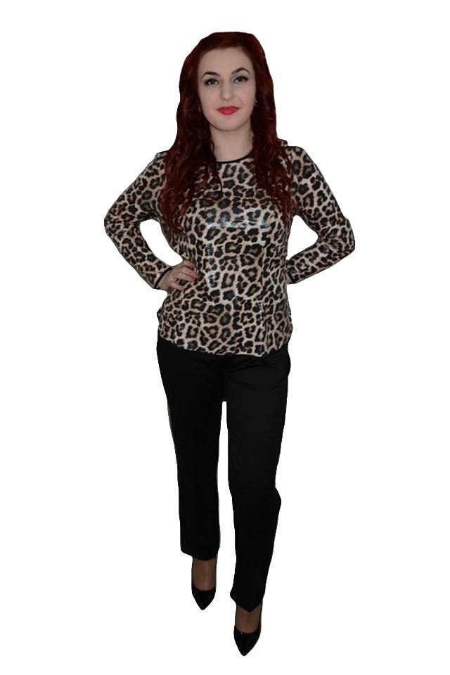 Pantaloni eleganti, stofa fina, nasturi chic,D&J Exclusive, Negru, 40