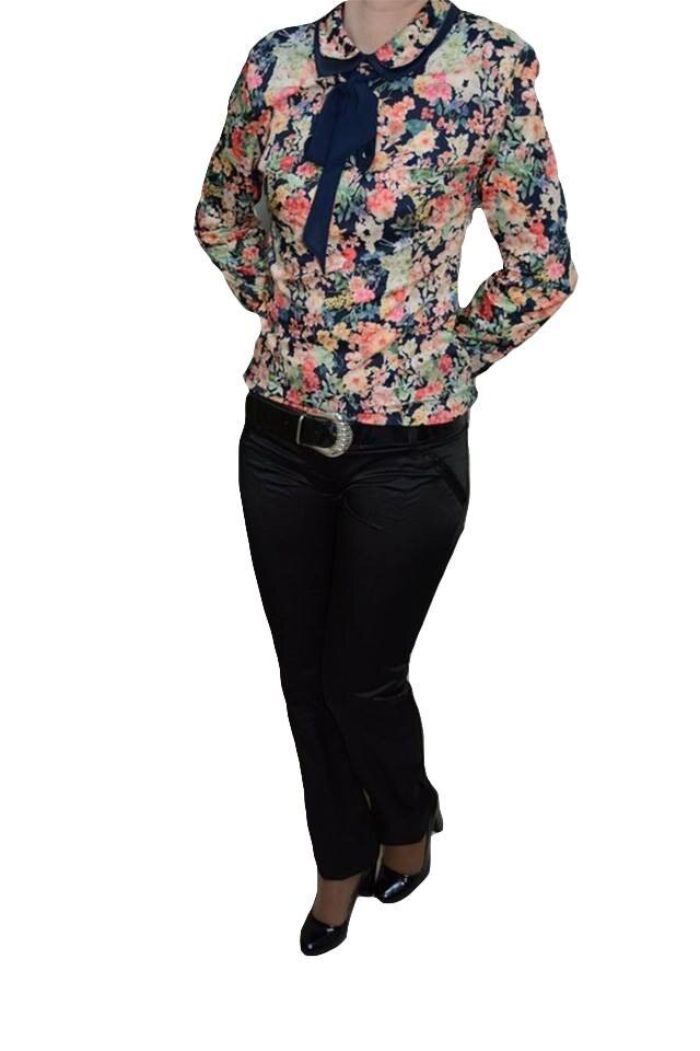 Pantaloni trendy din saten, design clasic,D&J Exclusive, Negru, 42