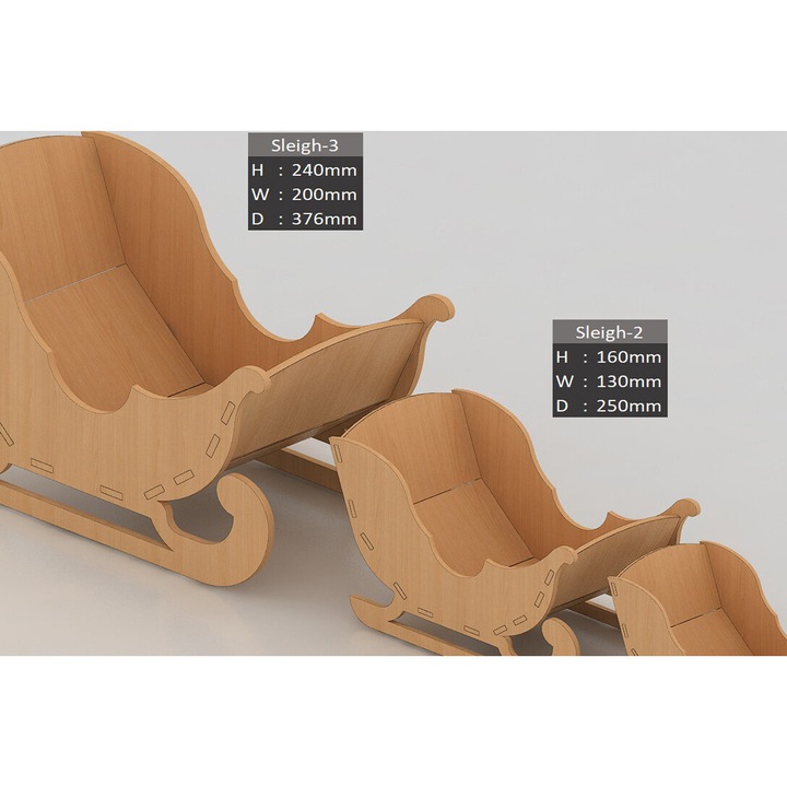 Figurine si decoratiuni Craciun, Intrahome, set de arhive din lemn pentru Craciun, 3mm-4mm, 30x20cm