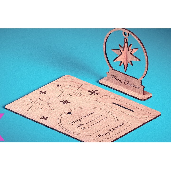 Felicitari, Intrahome, Hartie de Craciun taiata cu laser, 3mm-4mm, 15x15 cm